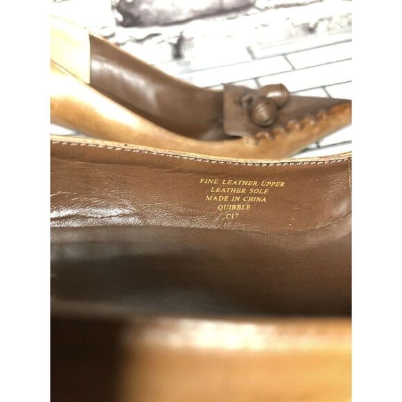 Max Studio Quibble Brown Leather Pointed Tassel High Heels Women Sz 8.5M US/39EU - Picture 5 of 16